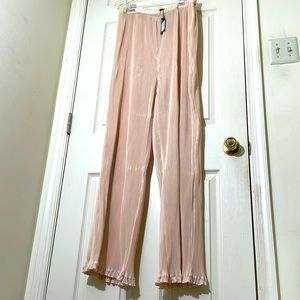 NWT Maternity High Rise Adjustable Waist Cream Crepes Trousers Size 8